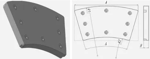 Схема сектора H-001: параметры A, R1, R2, B
