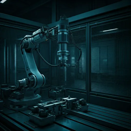 Industrial robot manipulator on a production shop floor